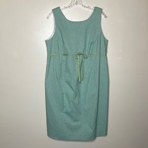 MIMI Maternity Dress Blue & Green Micro Check Sleeveless All Occassion NWT Med